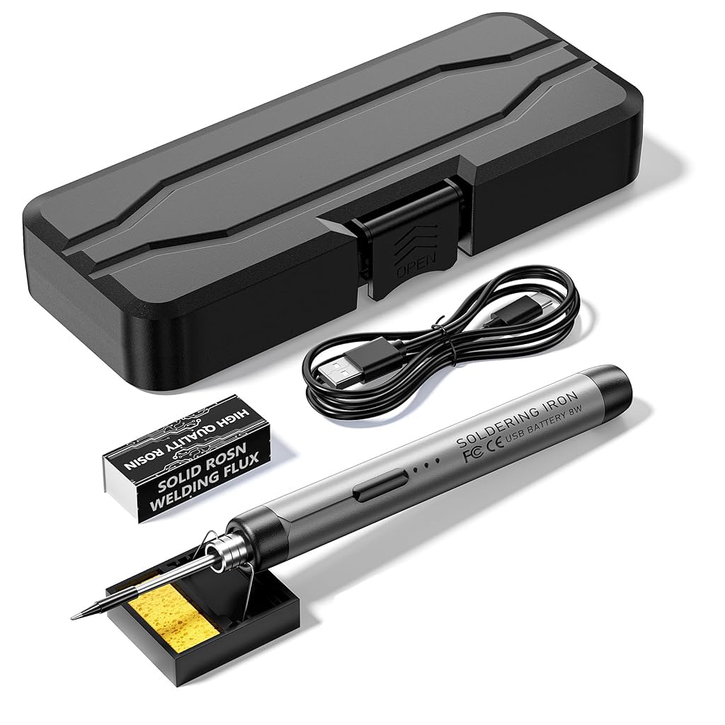 Serplex Cordless Soldering Iron Pen Kit 3 Adjustable Temperature Electric Soldering Iron Pen Set USB Rechargeable Portable Soldering Iron Kit with Soldering Iron Stand, Rosin Flux, Storage Case Serplex Cordless Soldering Iron Pen Kit 3 Adjustable Temperature Electric Soldering Iron Pen Set USB Rechargeable Portable Soldering Iron Kit with Soldering Iron Stand, Rosin Flux, Storage Case